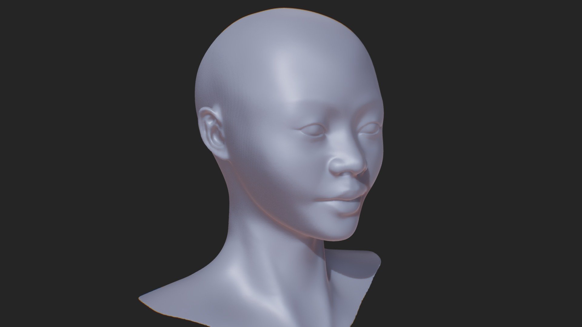 Female head sculpt exercise from reference 3d model