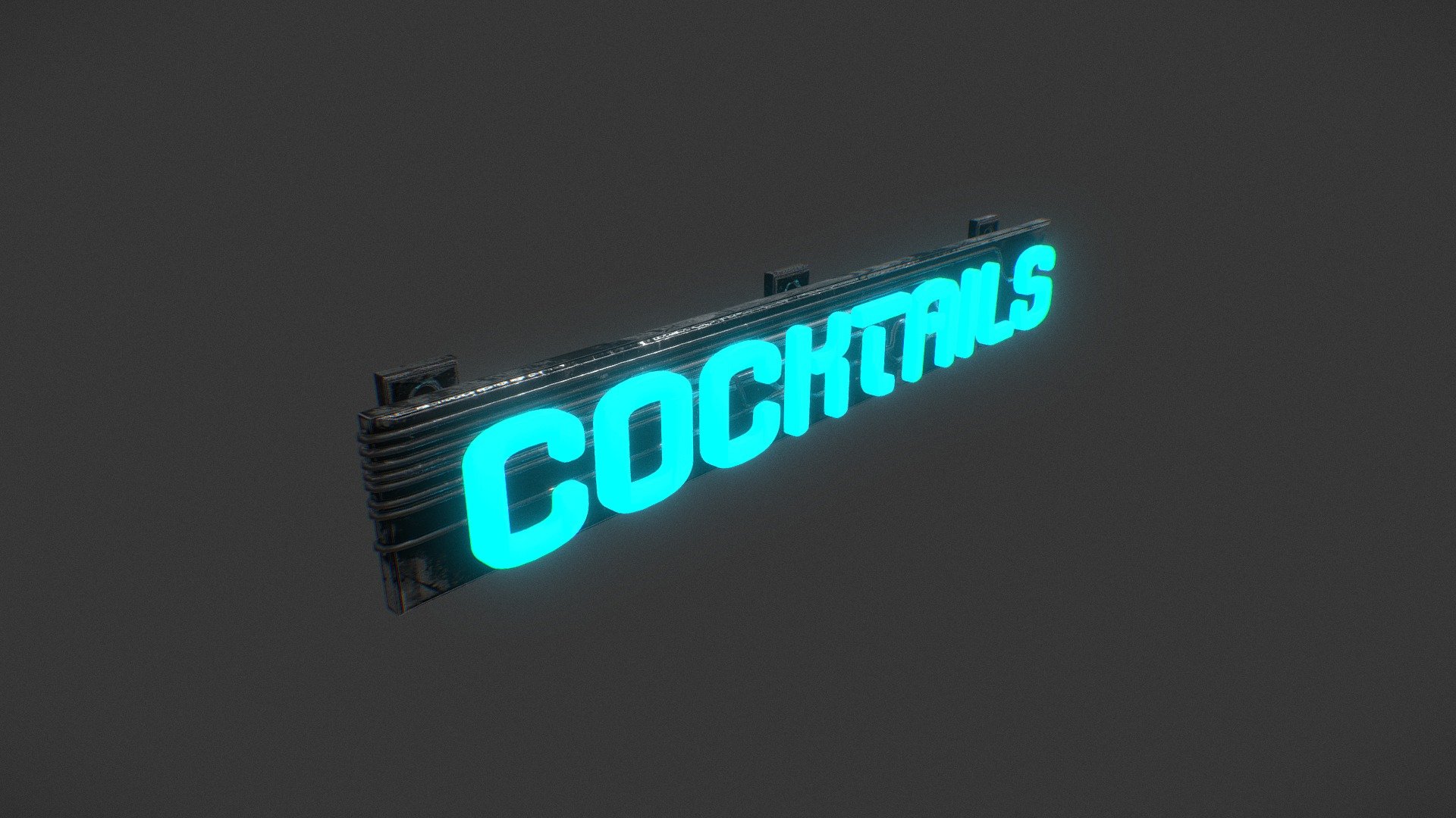 A game-ready, neon-styled sign 3d model