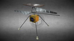 NASA JPL Helicopter Scout drone, nasa, science, game-asset, low-poly, game, vehicle, lowpoly, technology