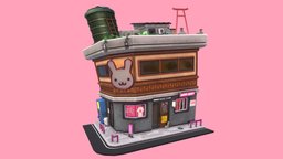 Stylized Japanese Street Corner / Shop rabbit, toon, cute, japan, unreal, cyber, cyberpunk, tokyo, neon, manga, kawaii, harajuku, overwatch, aesthetic, subtance, stylize, unity, stylized, anime, japanese