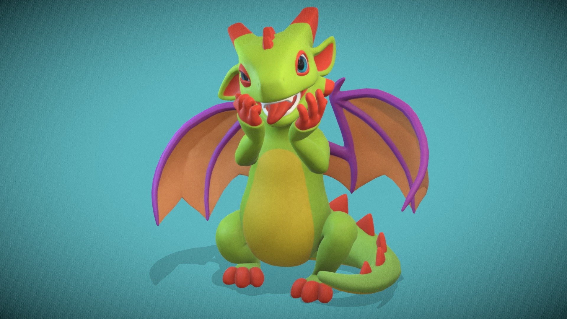 Click the different animation clips to see the different poses and the skinning test animation.

✧

Renders and full tech breakdown on ArtStation.

✧

My original design for a dragon transformation that would fit into Playtonic's Yooka-Laylee franchise!

✧

This model was made for the Playtonic Jam, hosted by Grads in Games and Playtonic. 

Thank you both for hosting this competition and congrats to Playtonic for your 5 year YookaLayleeversary!

The jam was just under 5 weeks long, running from 06/04/22 - 08/05/22.

✧

Zbrush: high poly.

Maya: low poly, UVs, rig, skin, poses, animation.

Substance 3D Painter: textures.

Marmoset Toolbag: bakes, presentation.

Sketchfab: additional presentation.

✧

This artwork is not for sale and is not available for download. Do not use my media for your own profit.

The Yooka-Laylee franchise belongs to Playtonic. This design and model are my own work 3d model
