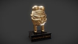 Streamer Awards Trophy statue, award, trophy, streamer, gold