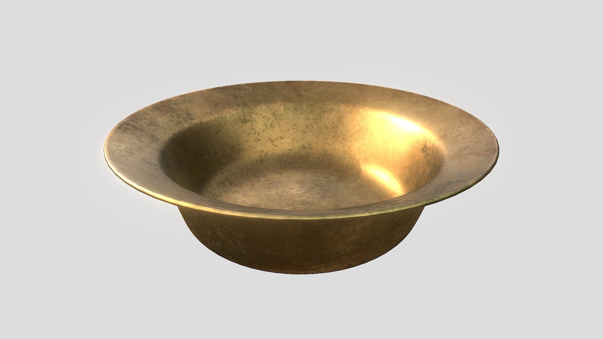 Ready to use brass bowl with oxidation, dirt and old marks. Made in blender, painted with Substance - Free Brass Bowl Old - Download Free 3D model by vrtim (@vruderkuss) 3d model