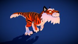 Tiger Rex t-rex, tiger, 3dcoat, 3dcharacter, animations, animation-maya, maya, cartoon, creature, zbrush, animal, stylized, dinosaur