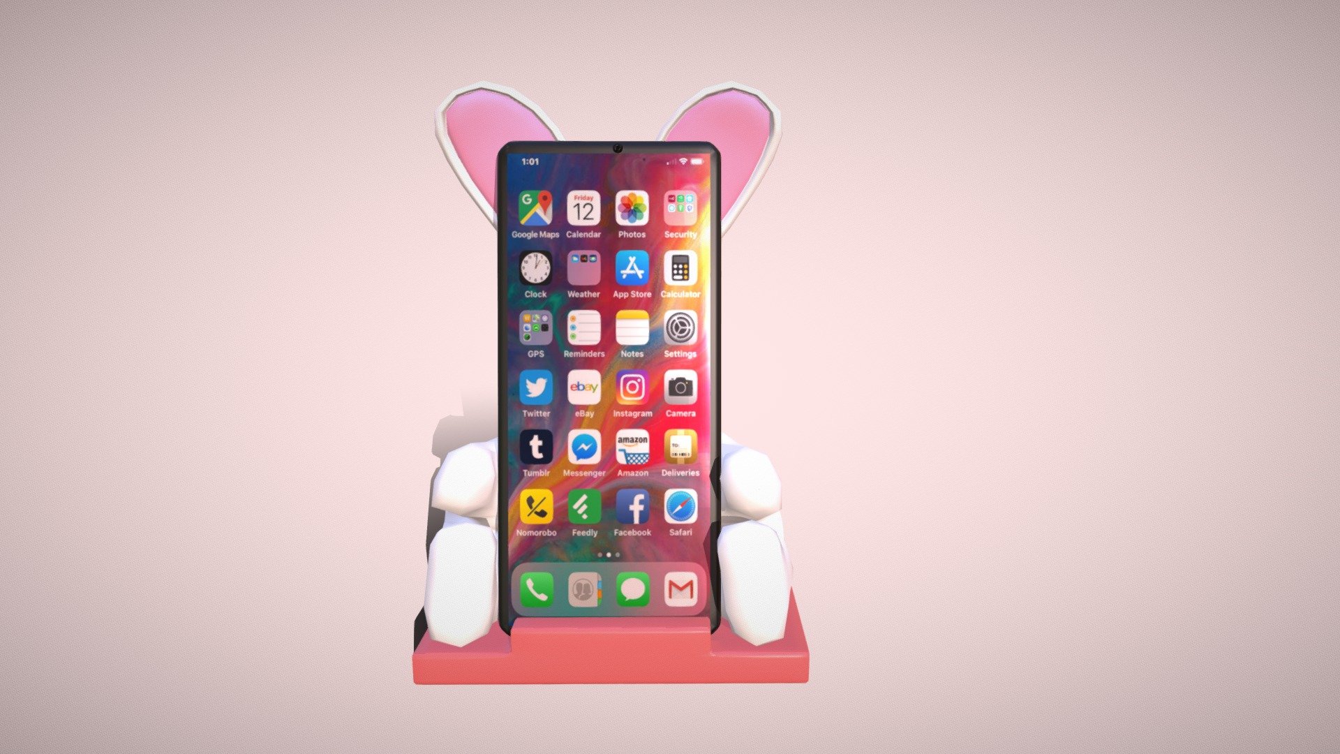 This is model of phone model in shape of bunny. Bunny holding low poly model of phone.
Model was made as a low poly.

This asset pack contains:

Model of phone holder in shape of bunny and phone.

Technical information:

Texture 2048x2048 ( one pack ) 

Phone holder - 2316 tris, 1290 faces, 2448 edges, 1164 verts.

Phone - 336 tris, 168 faces, 336 edges, 170 verts.

Contact details:

lukas.boban123@gmail.com

07591664224

https://www.facebook.com/lukas.boban/

Thank you for taking look please consider leave like.

Model will be free till 06/05/2021 3d model