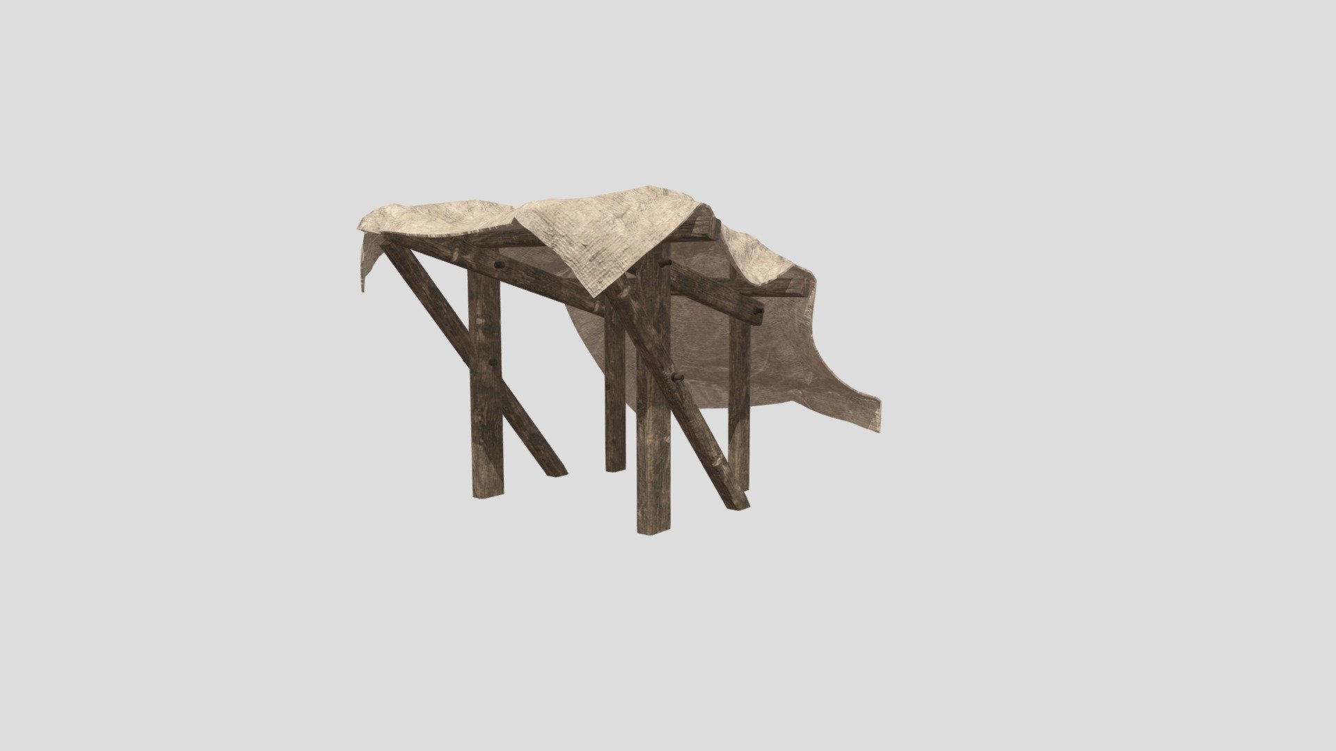 The first of three medieval market stalls for a diorama project 3d model