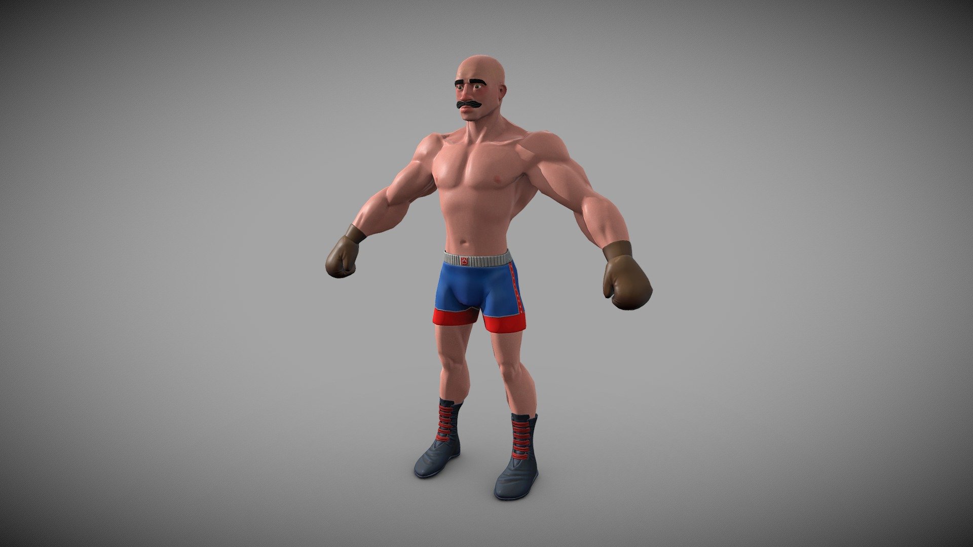 Oldschool boxer is a personal project with the goal to create a stylized/comic anatomic correct male body.

Highpoly - ZBrush
Lowpoly (retopology, uv mapping) - Autodesk Maya
Texturing - Substance Painter - Stylized oldschool boxer - 3D model by sycev (@v3d-art) 3d model