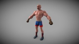 Stylized oldschool boxer comic, boxer, substancepainter, substance, character, asset, game, stylized