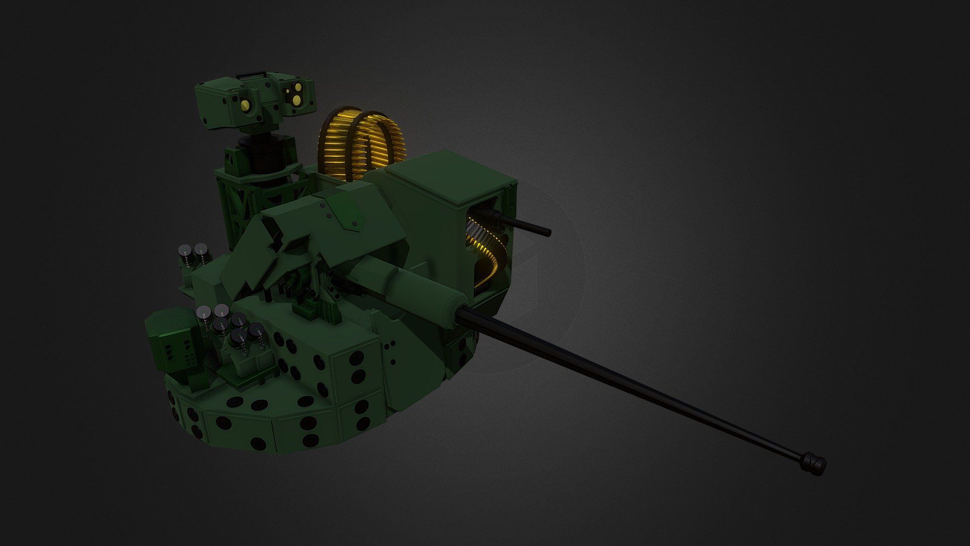 Modeled in Blender 3.2

UT-30BR: This weapons system has, as a technological differential, the functionality automatic target tracking , which allows tracking the target without human interference, and hunter-killer, which allows the commander to designate targets for the shooter, through his observation post, independently of this soldier. Equipped with the Brazilian army's Guarani armored vehicle.

UT-30BR: Este sistema de armas possui, como diferencial tecnológico, a funcionalidade automatic target tracking , que possibilita o acompanhamento do alvo sem interferência humana, e hunter-killer, que possibilita ao comandante designar alvos para o atirador, por meio de seu posto de observação, independentemente deste militar. Equipado no blindado Guarani do exército Brasileiro 3d model