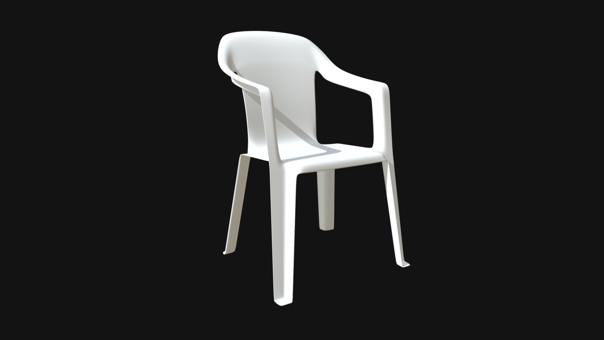 === The following description refers to the additional ZIP package provided with this model ===

Plastic chair 3D Model, nr. 1 in my collection. Production-ready 3D Model, with PBR materials, textures, non overlapping UV Layout map provided in the package.

Quads only geometries (no tris/ngons).

Formats included: FBX, OBJ; scenes: BLEND (with Cycles / Eevee PBR Materials and Textures); other: png with Alpha.

1 Object (mesh), 1 PBR Material, UV unwrapped (non overlapping UV Layout map provided in the package); UV-mapped Textures.

UV Layout maps and Image Textures resolutions: 2048x2048; PBR Textures made with Substance Painter.

Polygonal, QUADS ONLY (no tris/ngons); 21522 vertices, 21524 quad faces (43048 tris).

Real world dimensions; scene scale units: cm in Blender 3.1 (that is: Metric with 0.01 scale).

Uniform scale object (scale applied in Blender 3.1) 3d model