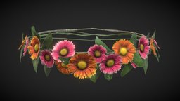 Gerbers Flower Crown plants, flower, flowers, accessories, crown, wreath, accessory, daisy, gerbera, apparel, daisies, nature-plants, low-poly, lowpoly, flowercrown, flower-crown, gerbers, flower-wreath
