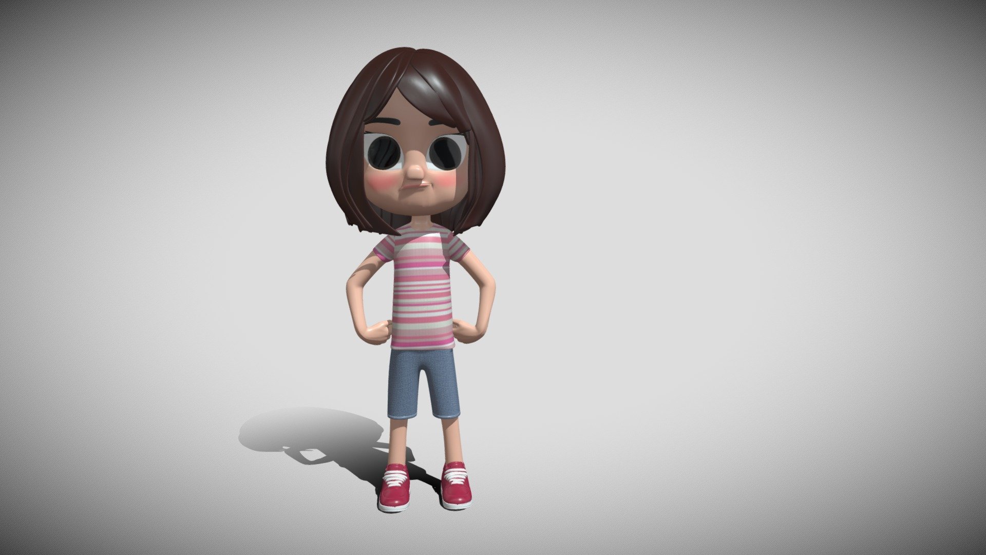 cartoon-cute-girl - Download Free 3D model by suracer 3d model