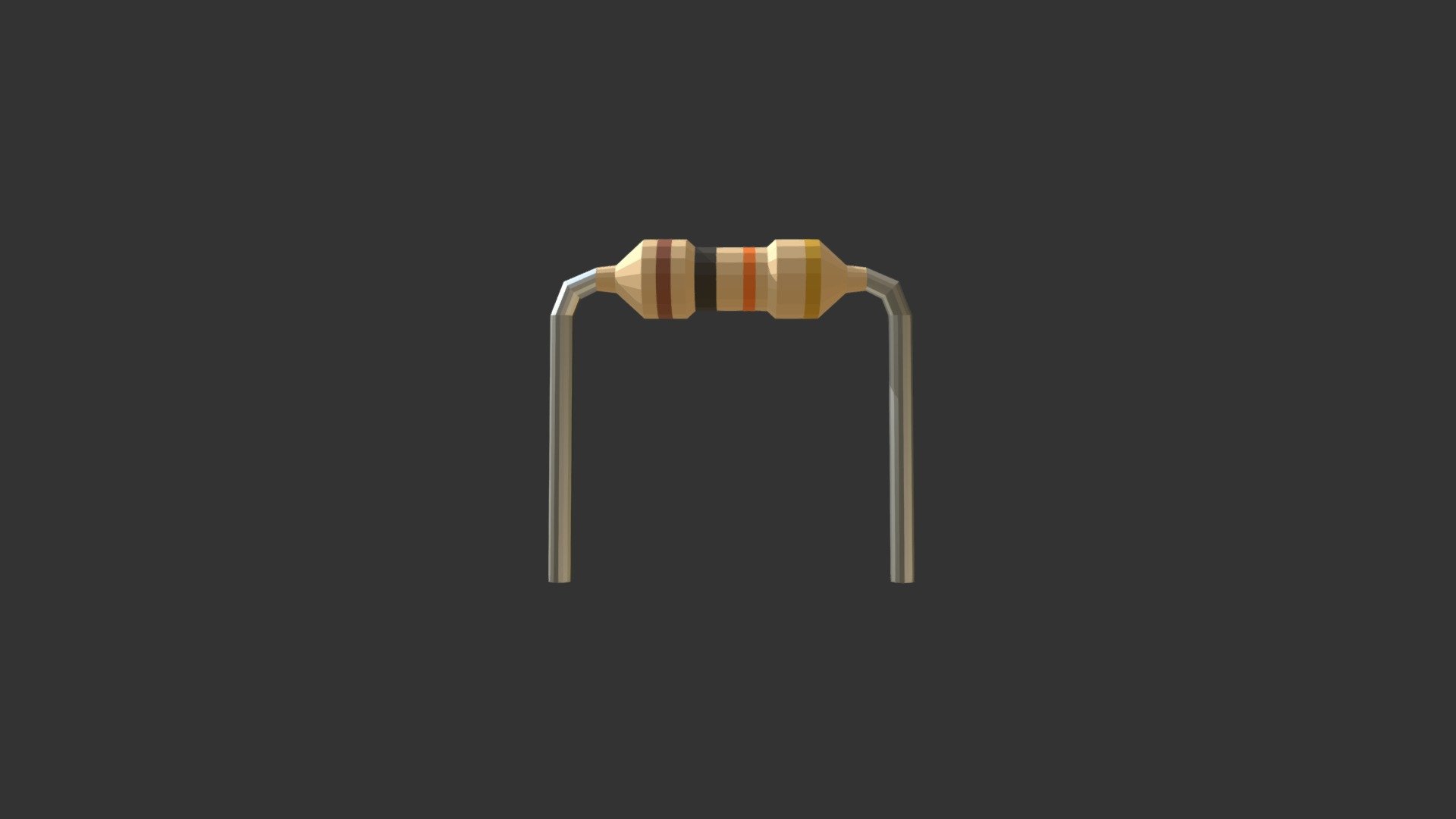 Lowpoly 10k Ohm resistor model based on Jiří Kuba orginal model.

Orginal model: https://skfb.ly/6vXNT - 10K Ohm Resistor - Download Free 3D model by Zachary Ferguson (@zfergus) 3d model