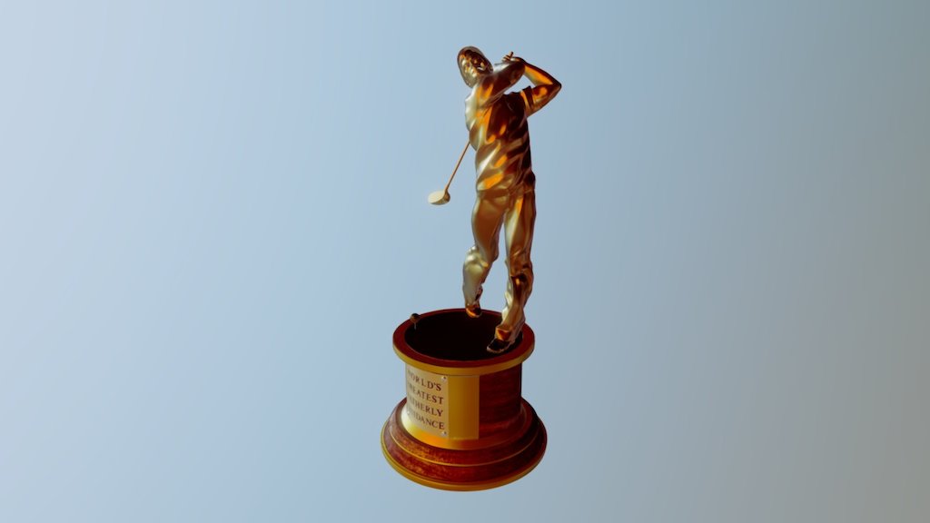 DAZ’s Michael 7 with a variety of free clothing from Share CG, along with free objects from SketchFab, Share CG and GrabCAD - all heavily sculpted in Zbrush. In this version I'll attempt to replicate the antique bronze finish on the figure.



 - Golf Father Award - 3D model by CWR63 3d model