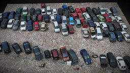 cars abandoned wrecks parking photoscan