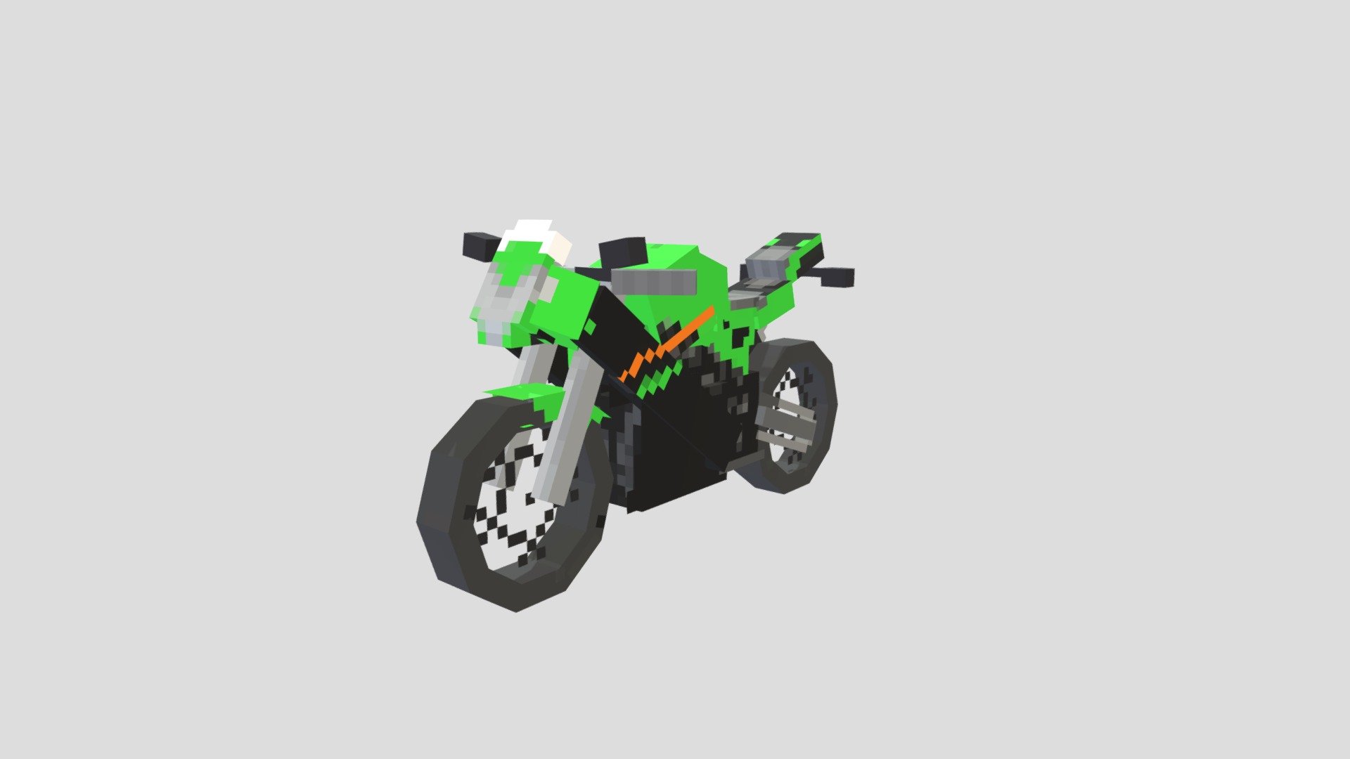 Sports motorcyle for minecraft pocket edition - Kawasaki Ninja 125 - 3D model by Myriadmi 3d model