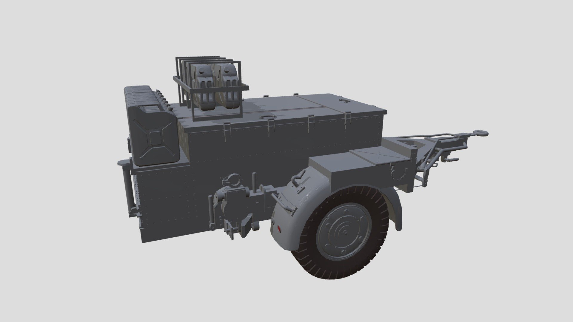 Sd.AH.52 37mm Flak 36/37 Ammunition Carriage Trailor.
* The file is only for animation, cannot print the actual finished product.

二戰德國Flak 36/37彈藥載運拖車。*作品僅供動畫使用，無法以3D列印出實際成品。 - Sd.AH52 Ammunition Carriage Trailor - Download Free 3D model by Basic Hsu (@Hsu.Pei.Ge) 3d model