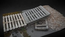 construction wood pallets photoscan abandoned, debris, pallets, photoscan, photogrammetry, wood, construction, industrial
