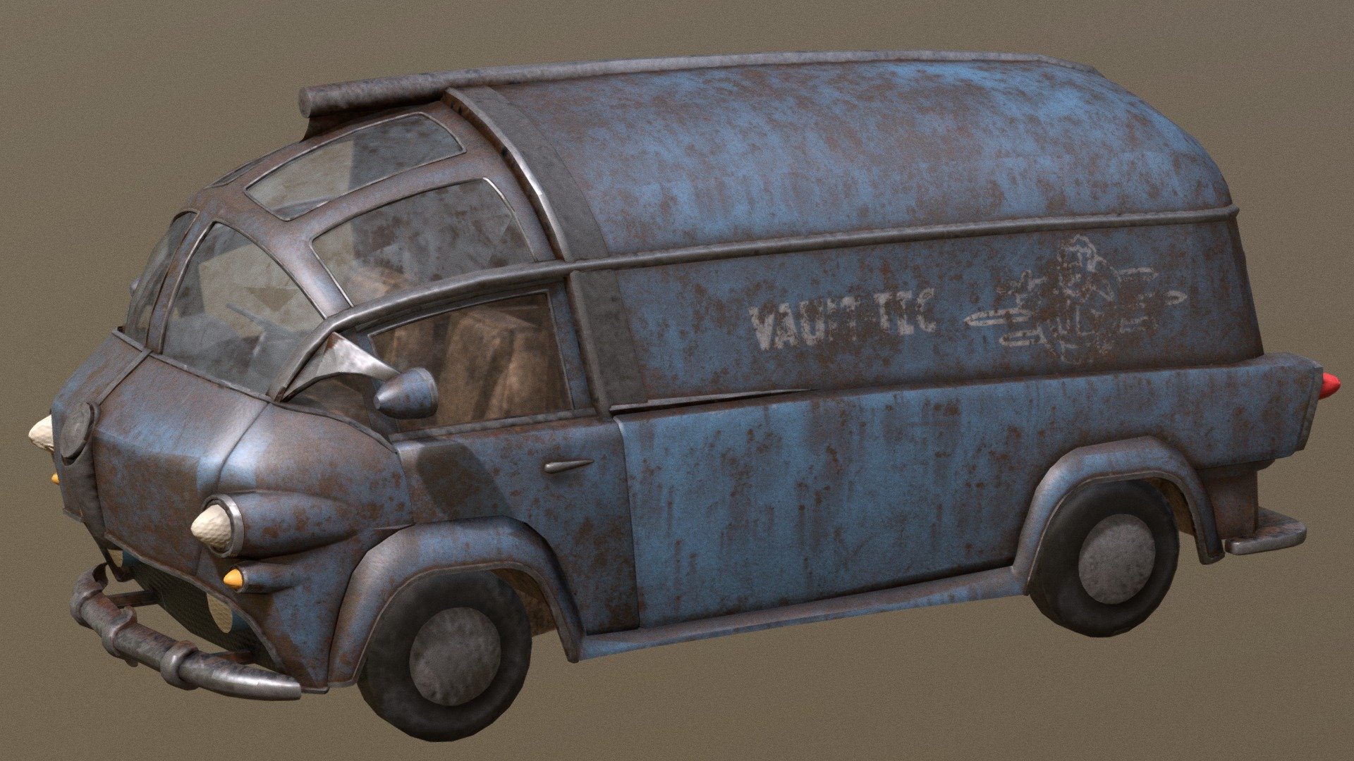 VAULT-TEC  car rust - after
Game ready model for unreal, unity engine. For scenes, videos, games.
4k PBR  textures in substance painter. Albedo, Metalic + rougness, Normal map. 
gizmos ready. You need somting ? PM me =)
ready for 3D printing - VAULT-TEC  car rust - after - Buy Royalty Free 3D model by Thomas Binder (@bindertom61) 3d model