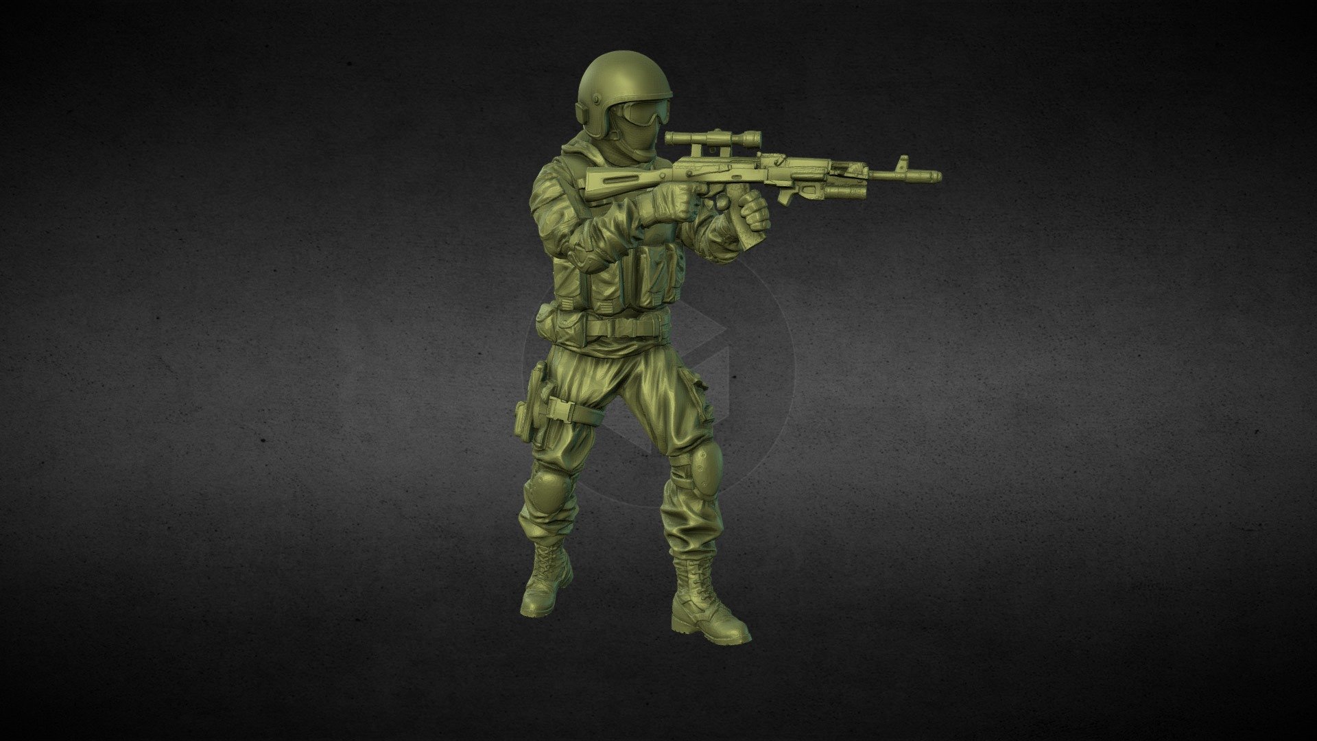 FIGURE fighter special forces operations of the Russian Federation. In this kit, one variation from the kit, a test sample. Figurine in scale 1:35, height by 55 mm. -link removed- by reference you can buy a model - RF special print - 3D model by doncgartist 3d model