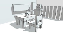 Basic 3D Cartoon Cafe cafe, cartoon, robot