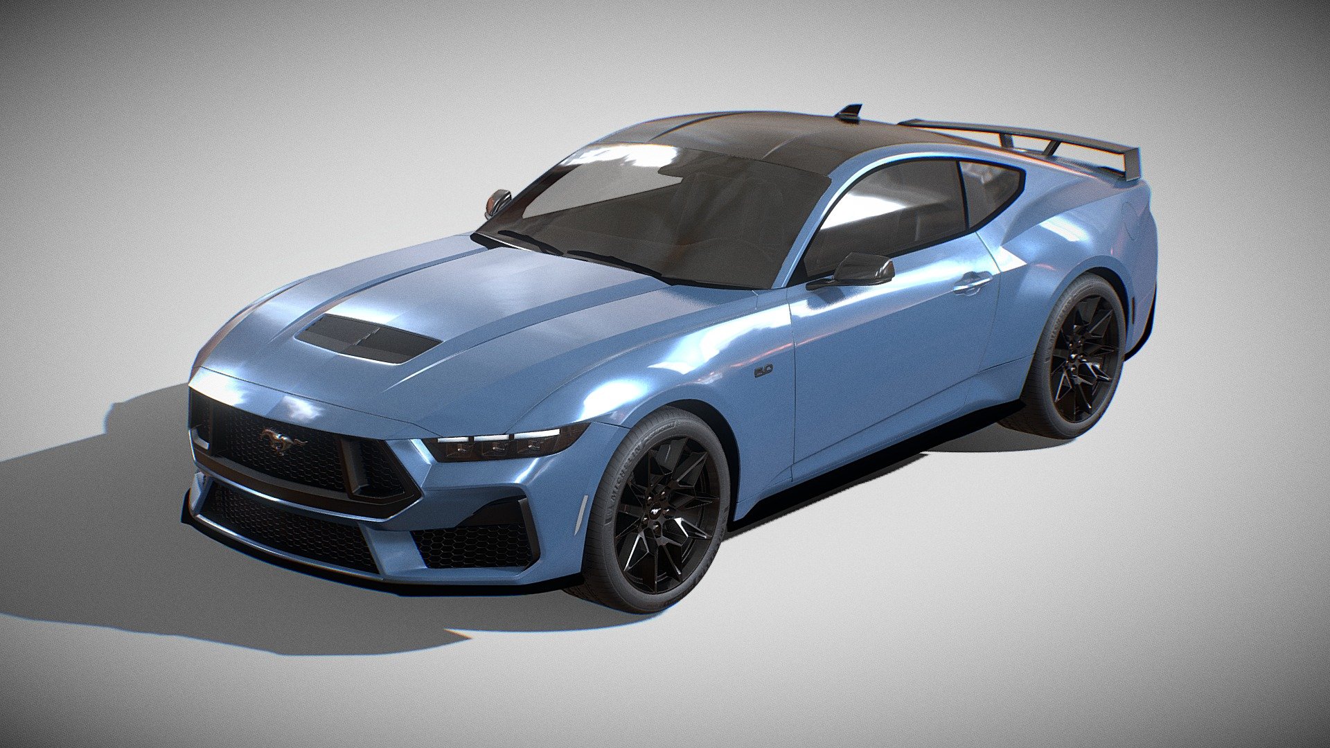 A high quality model of Ford Mustang 2024 GT Game ready VR/AR Compatible.

Every object has material's name, you can easily change or apply materials.

IF THERE IS ANY ISSUE REGARDING ANYTHING JUST MESSAGE ME

Low Poly can be used in VR,Games Etc

Specs: All the textures are in jpg format and UVW wrapped.
Model is fully textured with based on real object. All textures and materials are included and mapped in every format. Model does not include any backgrounds or scenes used in preview images. Renders made with Blender in Cycles.

This model is high quality, photo realalistic. The model has a fully textured, detailed design that allows for close-up renders, and was originally modeled and Textured in Blender. Fidelity is optimal up to a 4k render - Ford Mustang 2024 GT 2024 - Buy Royalty Free 3D model by S3DCreation 3d model