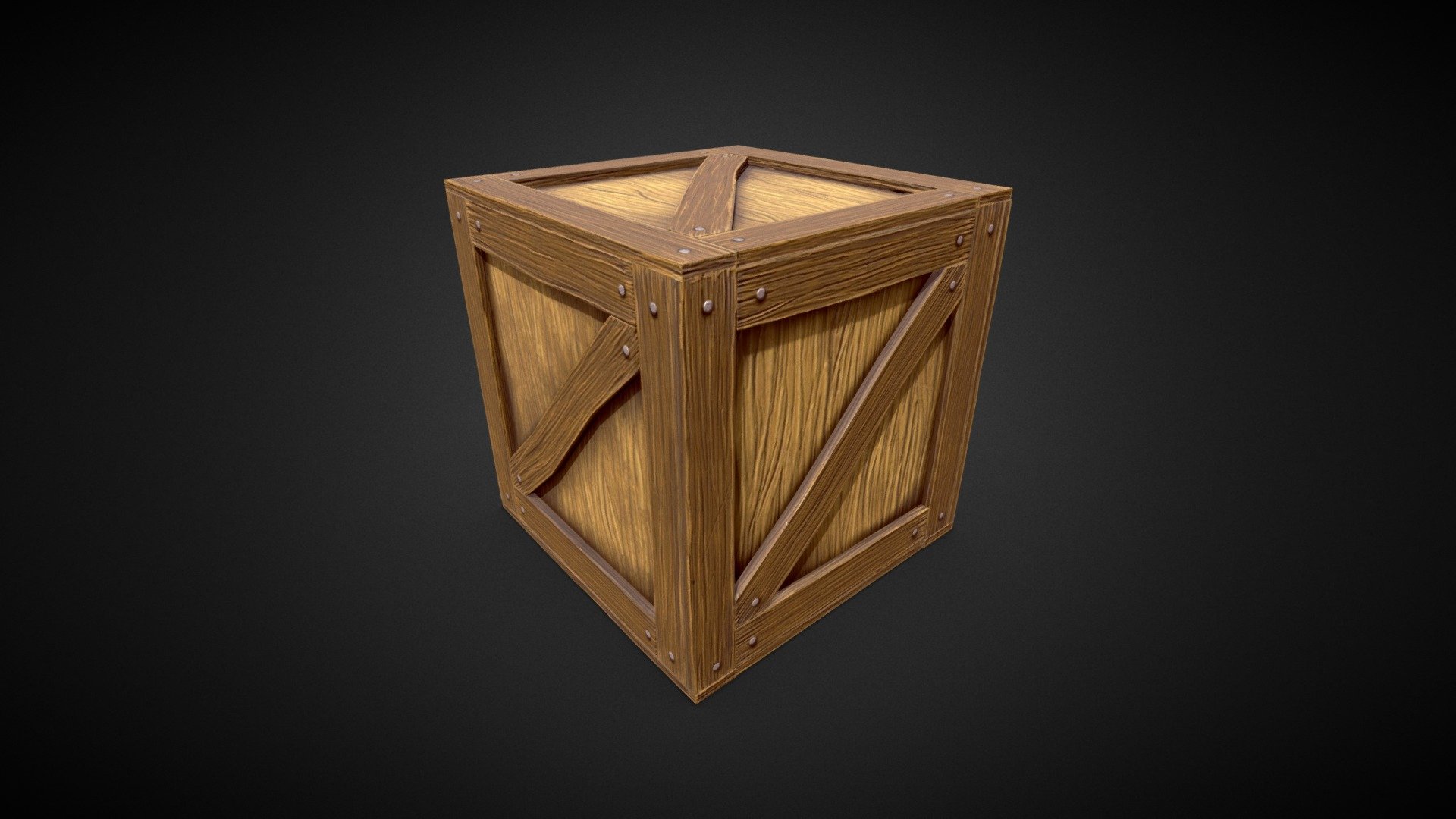 Wooden Box for learn Substance Painter - Wooden Box - 3D model by JeanPlastique 3d model