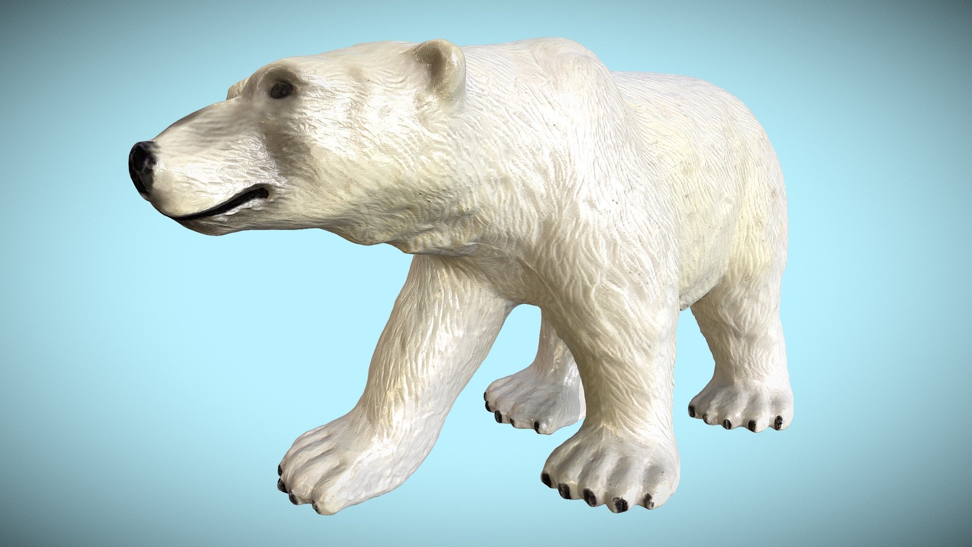 A  polar bear figure.
A solid model suitable for 3D printing 3d model
