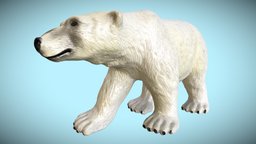 Polar Bear bear, toy, animals, 3dprintable, mammal, miniature, 3dprinting, polarbear, noai