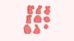 Easter Bunny Cookies Cutters Set 4 bunny, crafts, baking, set, cookies, cookie, tools, accessories, spring, easter, holiday, kitchen, sweet, cutter, homemade, pastry, kitchenware, celebration, festive, treats, culinary, essentials, cutters, desserts, shaping, bunny-shaped, set-4