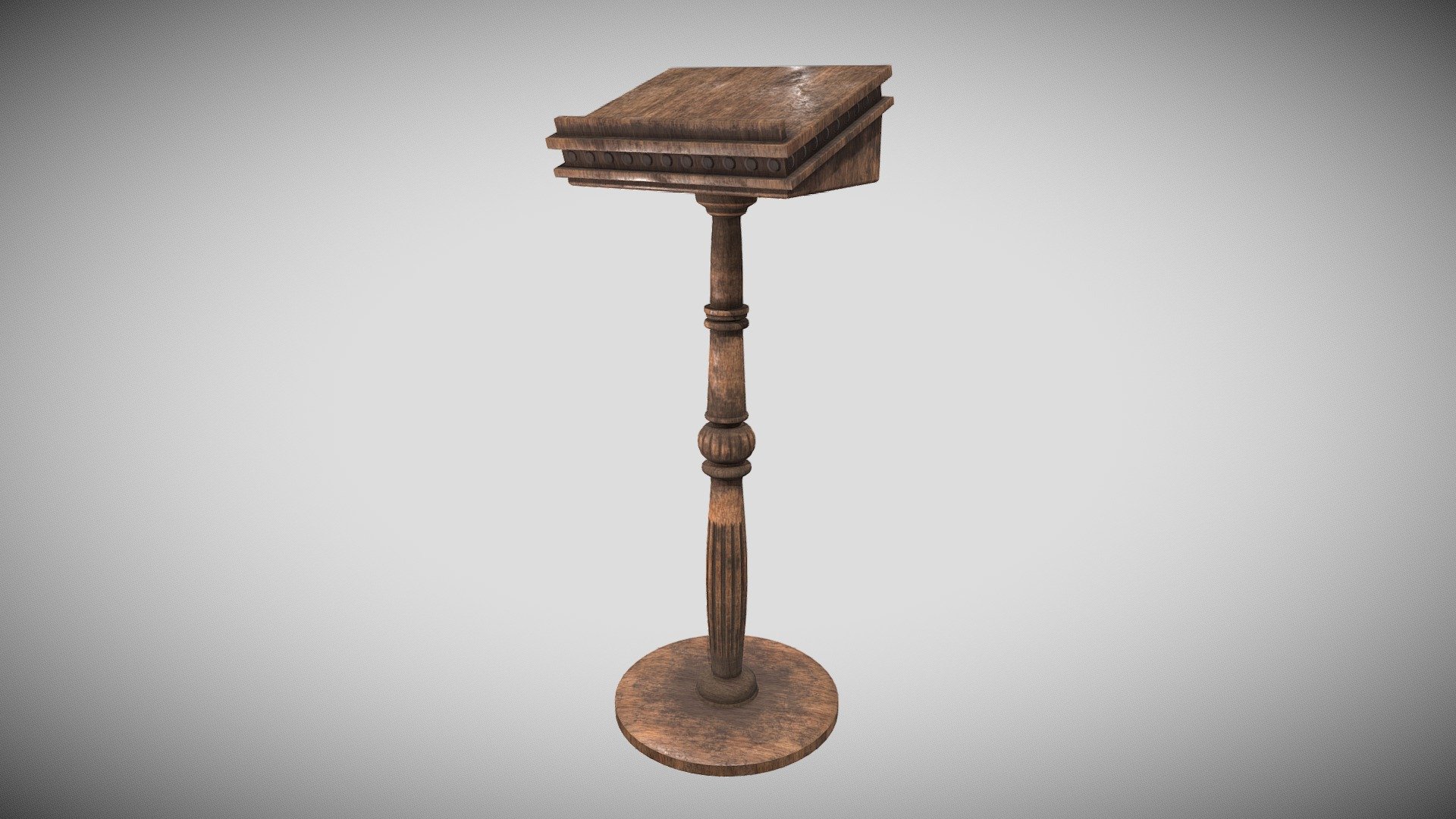 a wooden lectern, 4k pbr mapping - lectern - Download Free 3D model by distant_voices 3d model