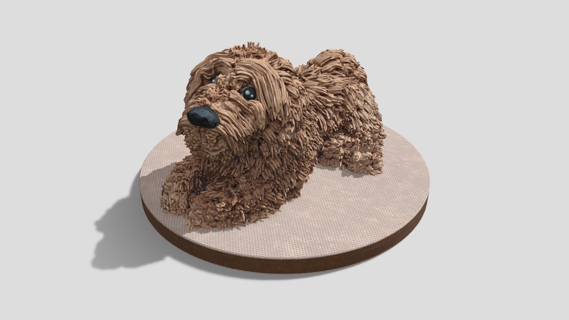 This Buttercream Cockapoo Dog Cake model was created using photogrammetry which is made by CAKESBURG Premium Cake Shop in the UK. You can purchase real cake from this link: https://cakesburg.co.uk/products/cockapoo-dog-cake?_pos=4&amp;_sid=ead16bb57&amp;_ss=r

Textures 4096*4096px PBR photoscan-based materials Base Color, Normal Map, Roughness) - Cockapoo Dog Cake - Buy Royalty Free 3D model by Cakesburg Premium 3D Cake Shop (@Viscom_Cakesburg) 3d model