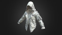 Leather Hoodie (White) jacket, item, battlegrounds, pubg, skin