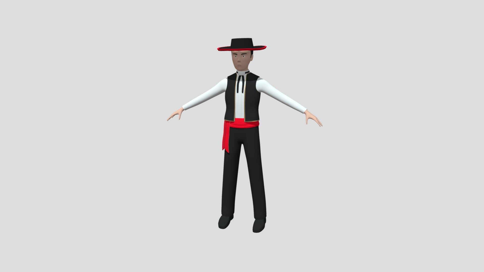 Cartoon character in spanish national dress - Cartoon male character - 3D model by Mobius_3D (@Sergio_3D) 3d model