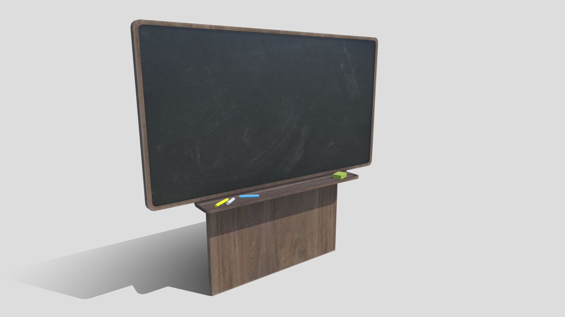 A Chalk Board for a school or university setting.

Chalk Board Model + Texture

Some chalk, as well as a sponge as props.

Check out our bundles, we have more fitting models for each setting 3d model