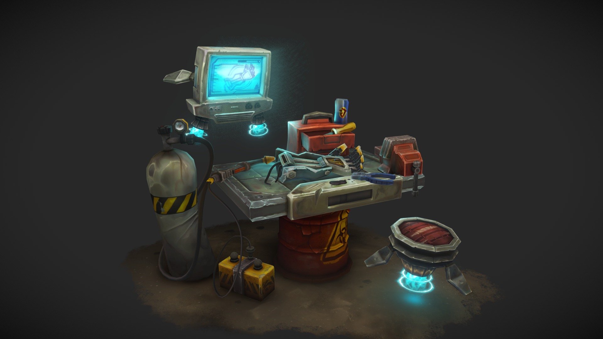 This was my submission for Weeks 3/4 of the CGMA Winter Term + Spending a bit of time polishing it and working on textures / lighting.
More shots and progress on my Artstation!
https://www.artstation.com/artwork/YaXO4Y - Junkyard Battle Bot Work Bench - CGMA Assignment - 3D model by patklis 3d model