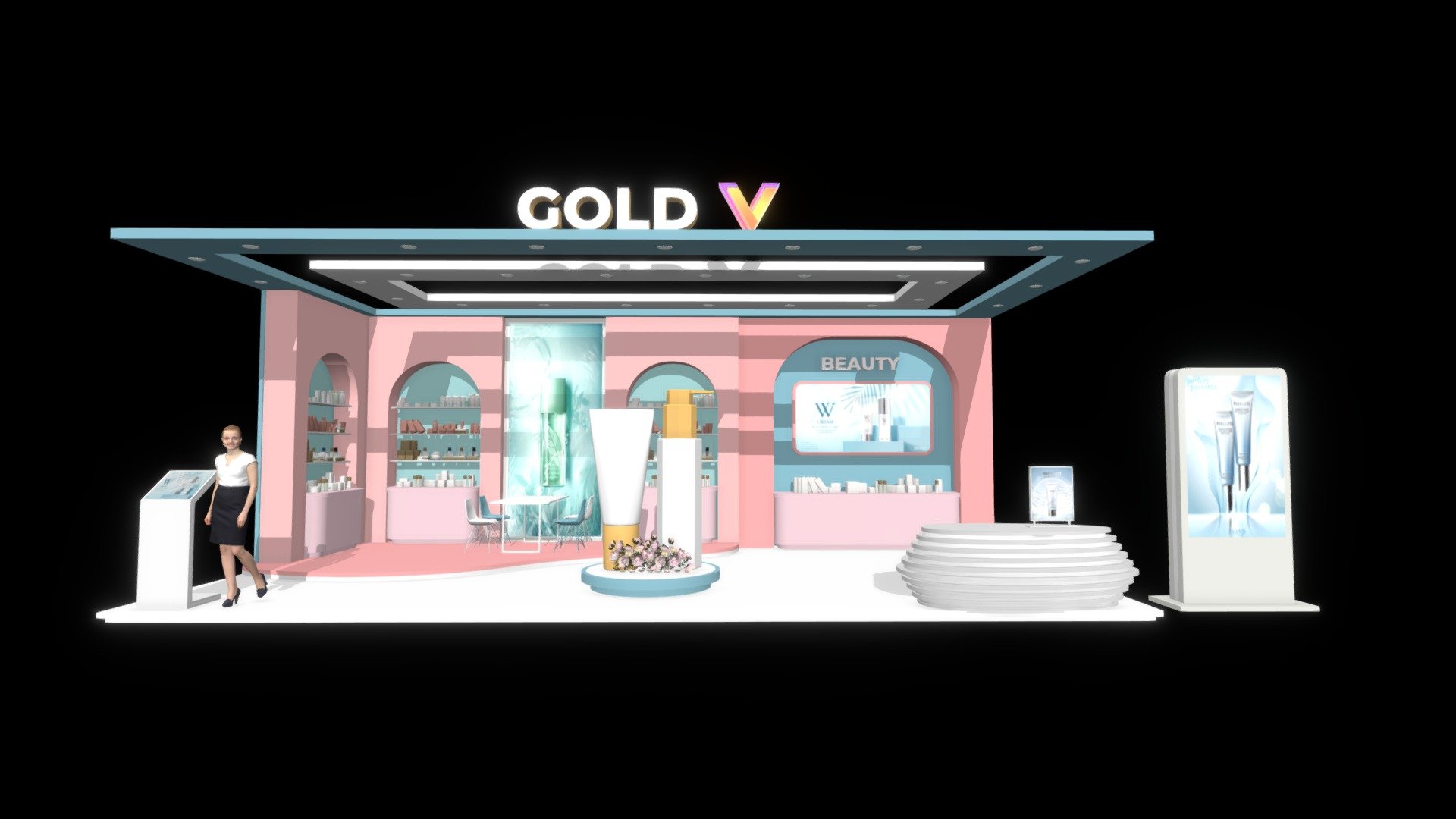 Gold Booth - 3D model by vodongdsn (@00vecter00) 3d model