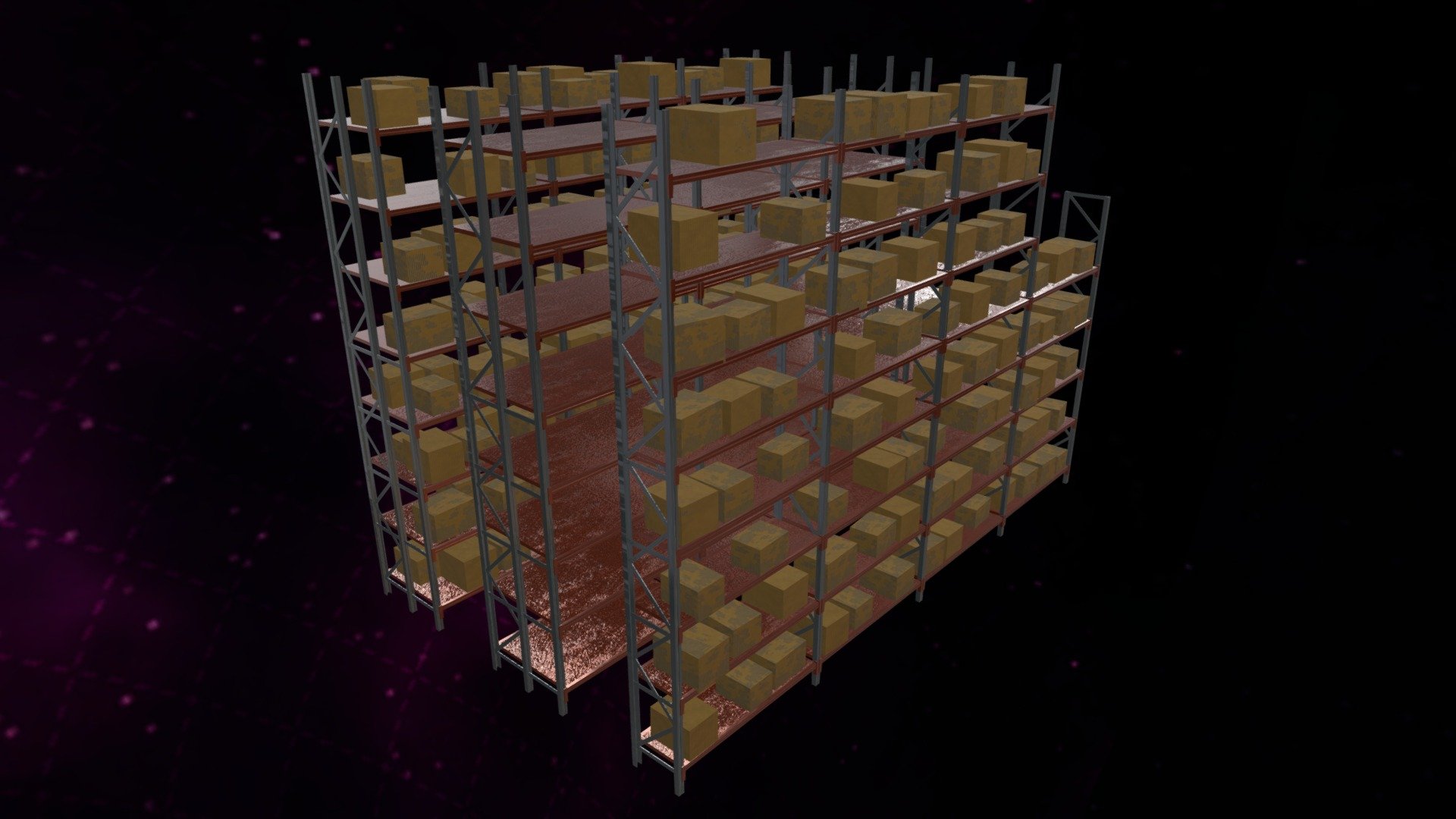Introducing the Warehouse Storage Racking made by ACBRadio, the programs used to make this object are as follows: Blender 2.92.0, &amp; G.I.M.P 2.10.4…The ‘Textures’ inclued in this object are the following: Normal, Diffuse, Roughness, Metal, Displasment…Textures are obtained from https://cc0textures.com/list?sort=Popular …free of Charge

360 backdrop’s total poly count: Triangles: 4k Vertices: 2k 

Warehouse Storage Racking: Triangles: 23.4k Vertices: 13.8

:D - Warehouse Storage Racking FBX Low Poly FREE - Download Free 3D model by LordSamueliSolo (@LadyLionStudios) 3d model