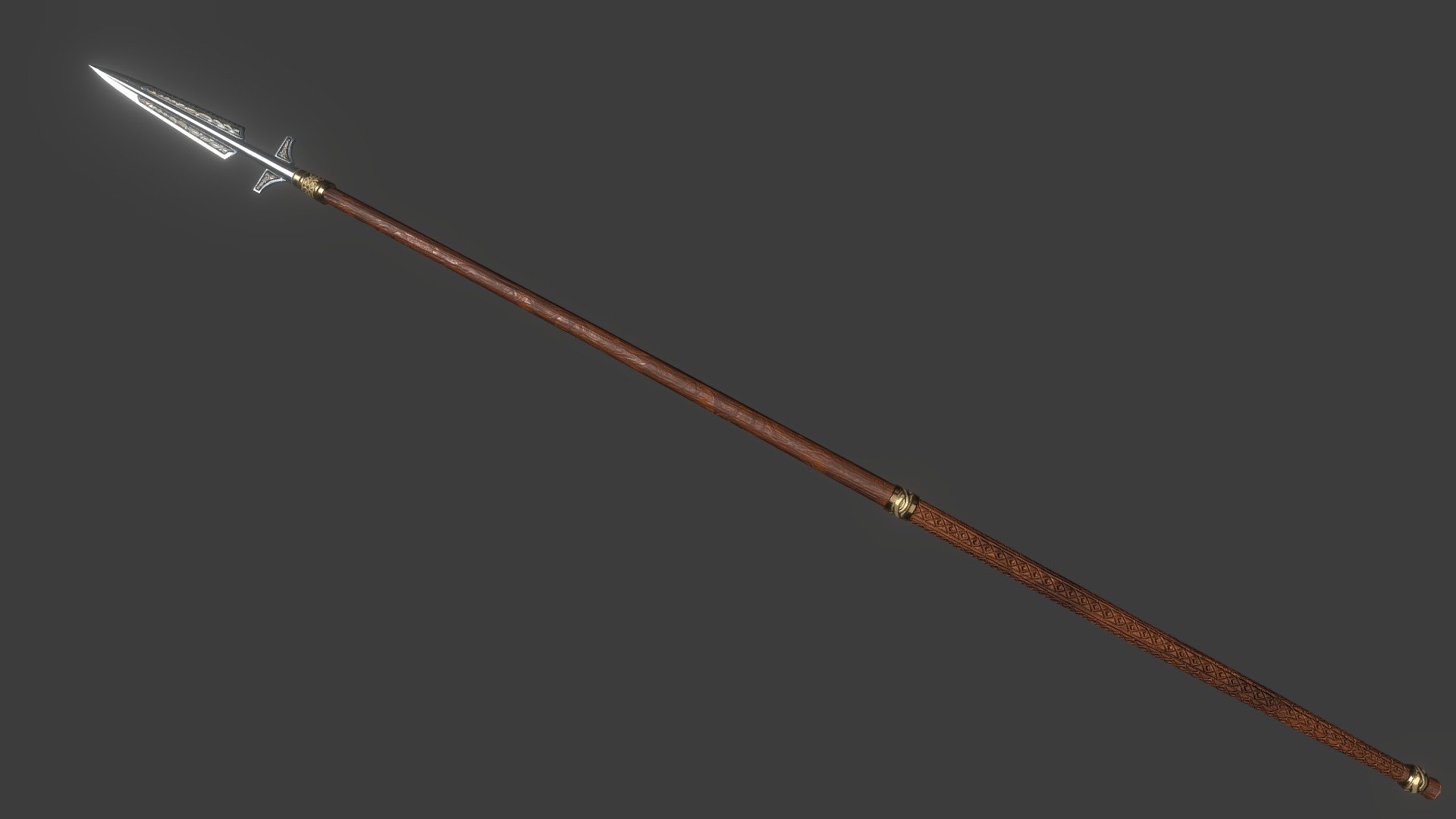 Viking Spear PBR game asset. Its low poly and low texture resolution while still having a nice high detail finish. Perfect for VR and Consols! Also comes with a damaged version, an unadorned version and an unadorned damaged version 3d model