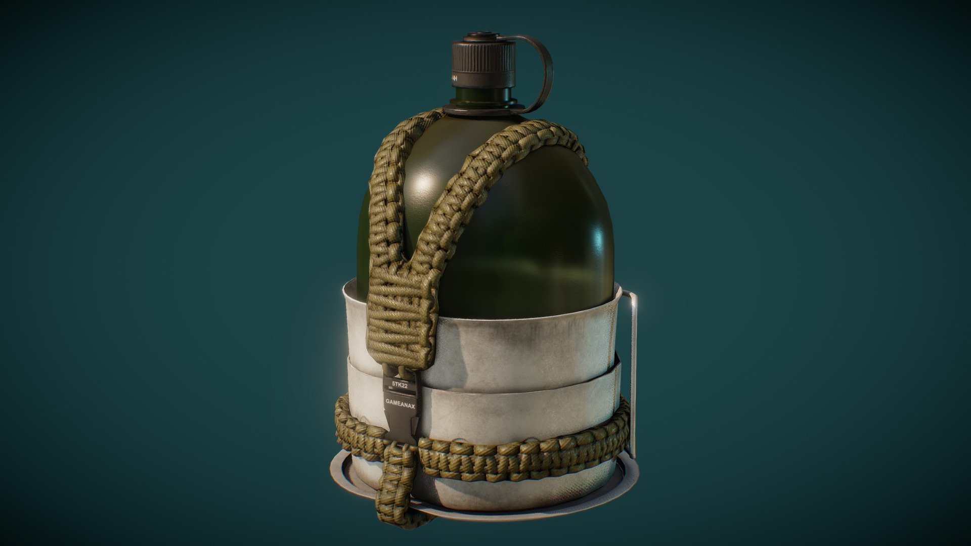 Water bottle for soldiers. Soldiers are using water bottle when they are on the field or while on duty.

This model has been created with PBR workflow 3d model