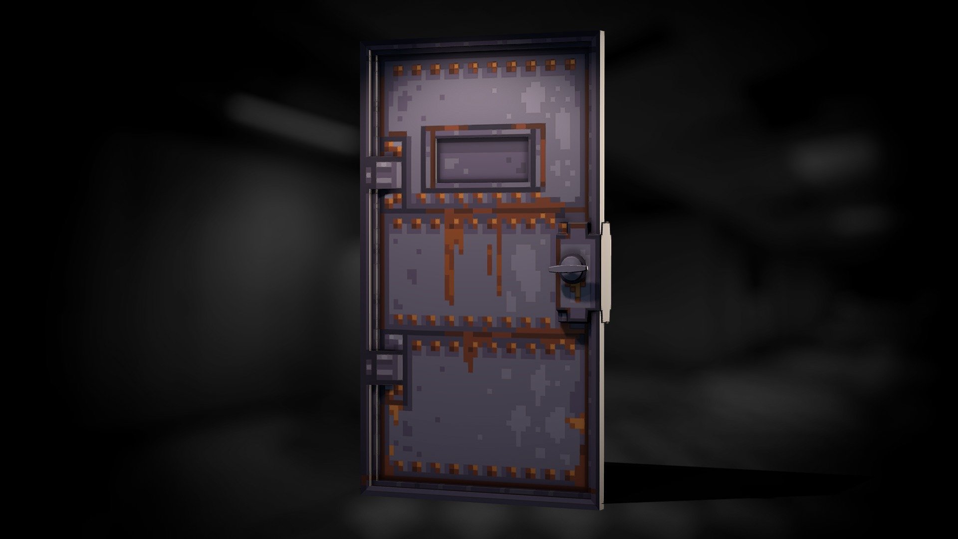 A skin for the Armored Door in Rust that turns it into a big panel of pixel art 3d model