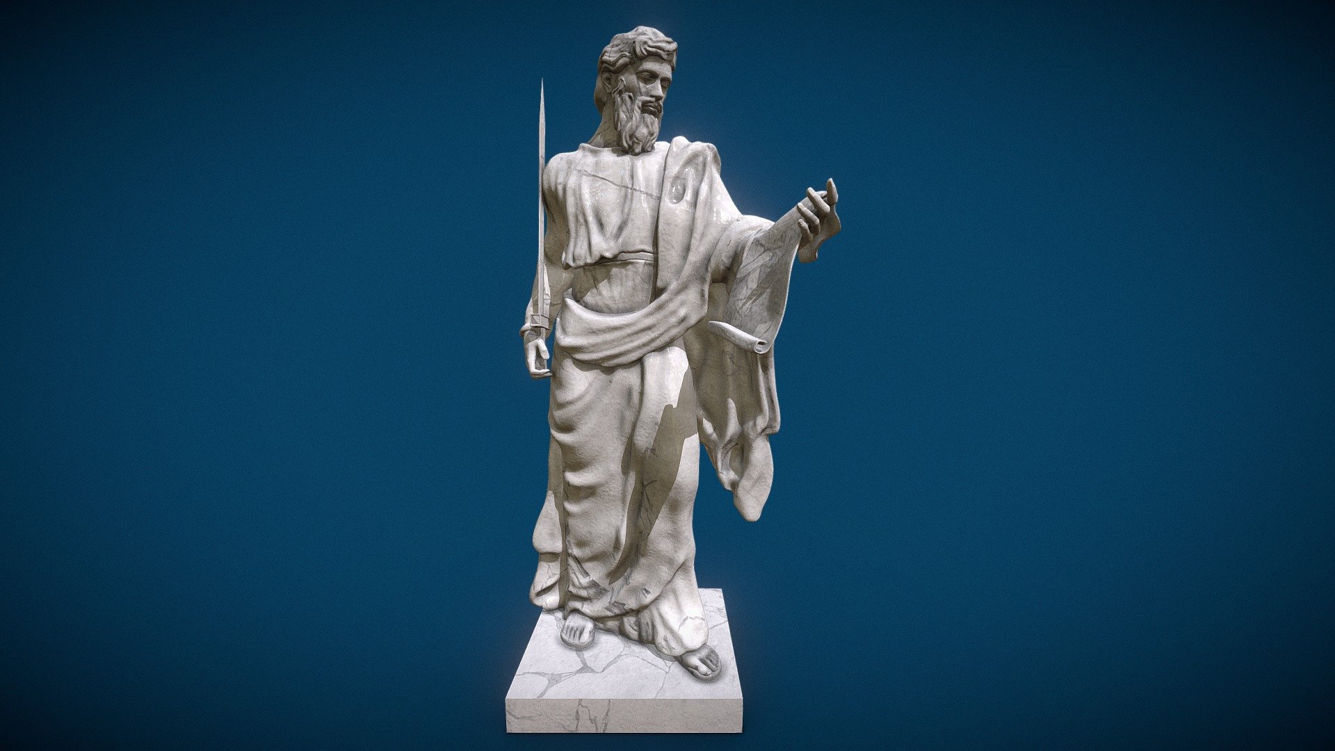 Ready for 3D print.
Ideal for videogame or rendering

&ldquo;The statue of St Paul was sculpted in 1838 by Adamo Tadolini (b. Bologna 1788, d. Rome 1868). He had studied in Bologna under the direction of De Maria; in 1813 he came to Rome, like De Fabris, and came to the attention of Canova, the greatest sculptor of the period, who took him into his studio.

The statue of St. Paul is 5.55m in height, on a pedestal 4.91m high. It was restored in 1985-86 through the generosity of the Order of the Knights of Columbus.