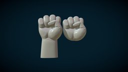Fist Hand relief anatomy, arm, fist, printable, limb, protest, hand