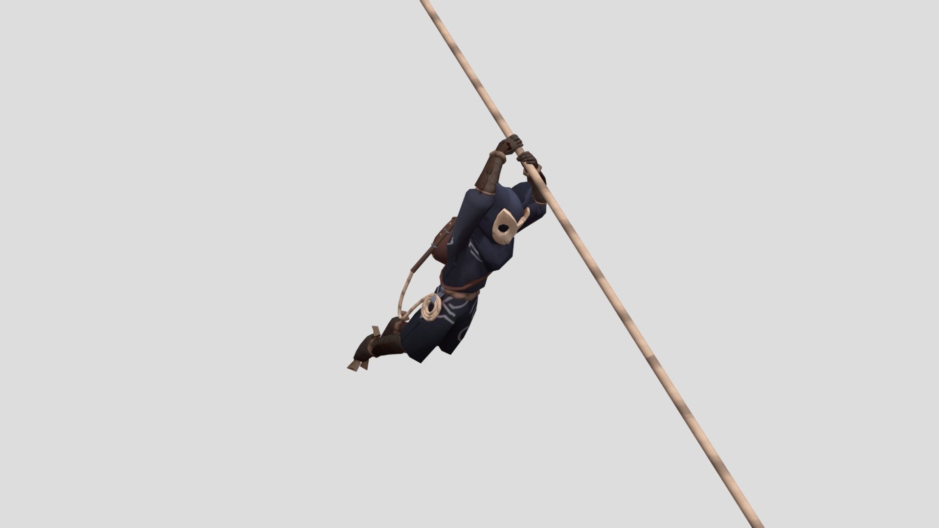 Zip line animation after a fall for the character from Rift Ascension 3d model