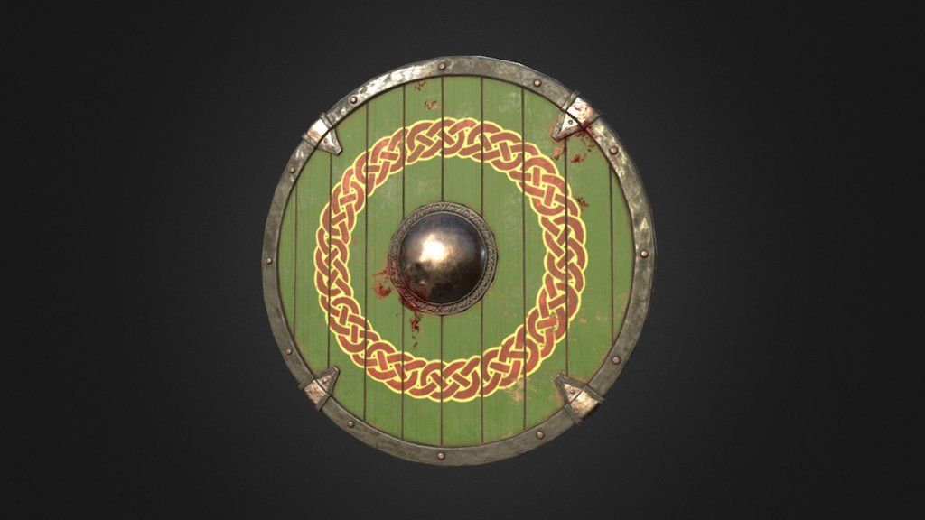 Realistic game model inspired by round shield and celtic ornaments. (4K - can be long to load) - Shield [PBR] - 3D model by TOURNERY-BACHEL Thibaud (@Asadar) 3d model