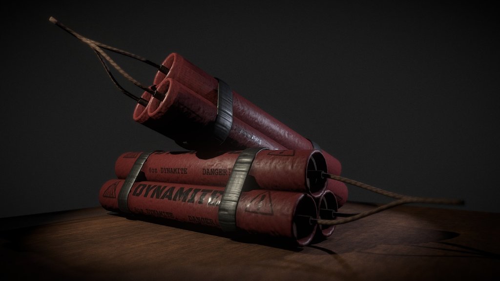 Here are a pair of Dynamite sticks that I modelled for my Final Major Project at college, however they ended up not being used and were pushed to one side. Since I've now finished college, I thought I'd go back to it and rework the topology and polycount, as well as texturing it using Substance Painter to achieve optimum results. Even though its not perfect, I'm pleased with the result and may have a couple of other western assets coming up soon. Enjoy! 

Single Mesh: 1.5K Polys / 3.1K Tris - Dynamite Sticks - 3D model by Z.E.P.H.Y.R 3d model