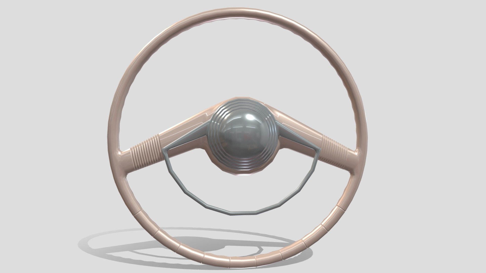 Generic 40s Car Steering wheel 3d model rendered with Cycles in Blender, as per seen on attached images.

File formats:
-.blend, rendered with cycles, as seen in the images;
-.obj, with materials applied;
-.dae, with materials applied;
-.fbx, with materials applied;
-.stl;

Files come named appropriately and split by file format.

3D Software:
The 3D model was originally created in Blender 2.8 and rendered with Cycles.

Materials and textures:
The models have materials applied in all formats, and are ready to import and render.

Preview scenes:
The preview images are rendered in Blender using its built-in render engine &lsquo;Cycles'.
Note that the blend files come directly with the rendering scene included and the render command will generate the exact result as seen in previews.
Scene elements are on a different layer from the actual model for easier manipulation of objects 3d model