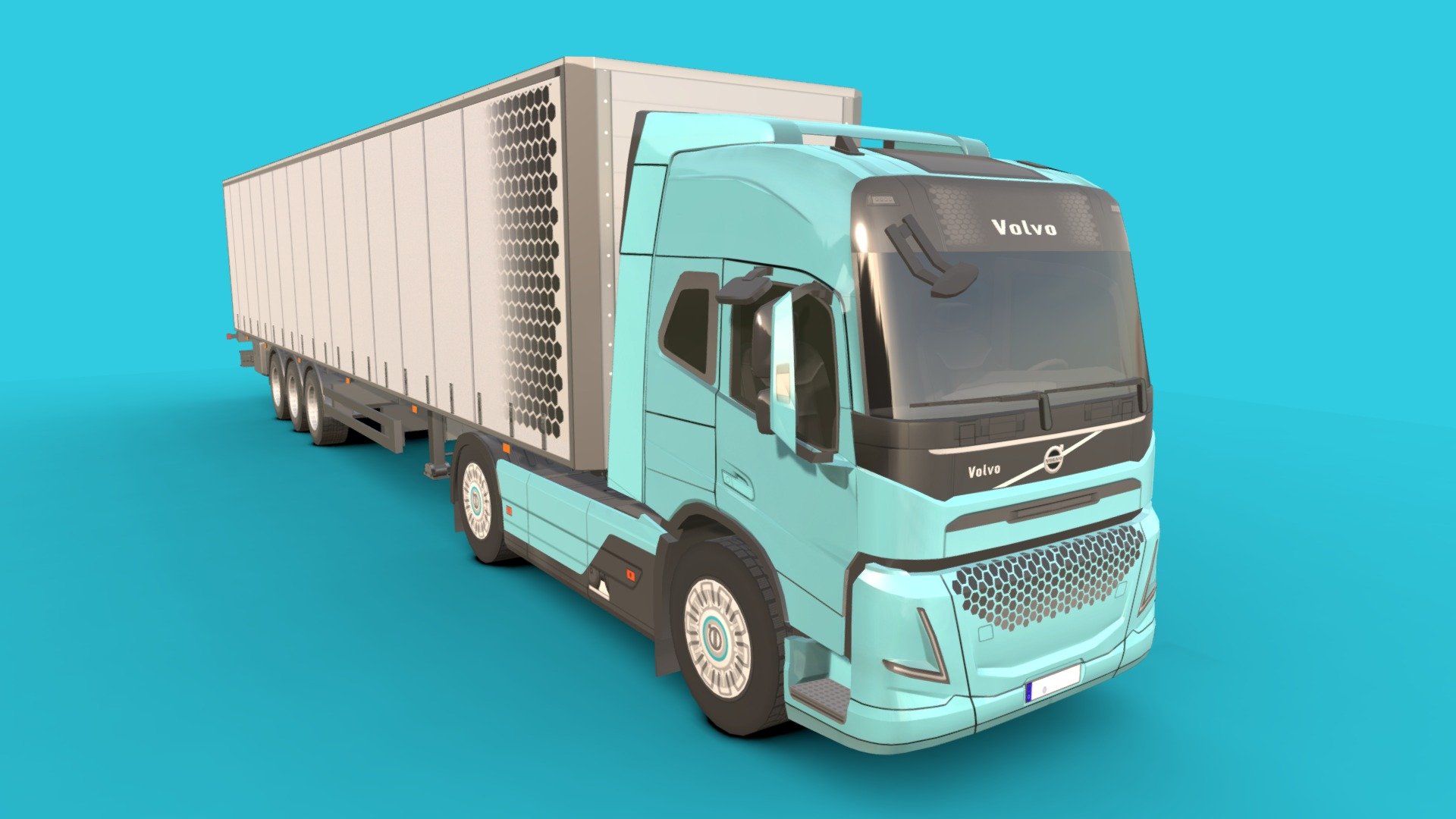*2022 Volvo FM Electrick Truck

Low-poly

Average poly count : 38,000

Average number of vertices : 33,000

Textures : 4096 / 2048

Formats .( FBX , OBJ , 3D MAX ).

High quality texture.

Isolated parts (Door, steering wheel, wheels, body).

Its dashboard is simple.

You can use this model in all games.
 - 2022 Volvo FM Electrick Truck - Buy Royalty Free 3D model by sajadrabiee.1994 3d model