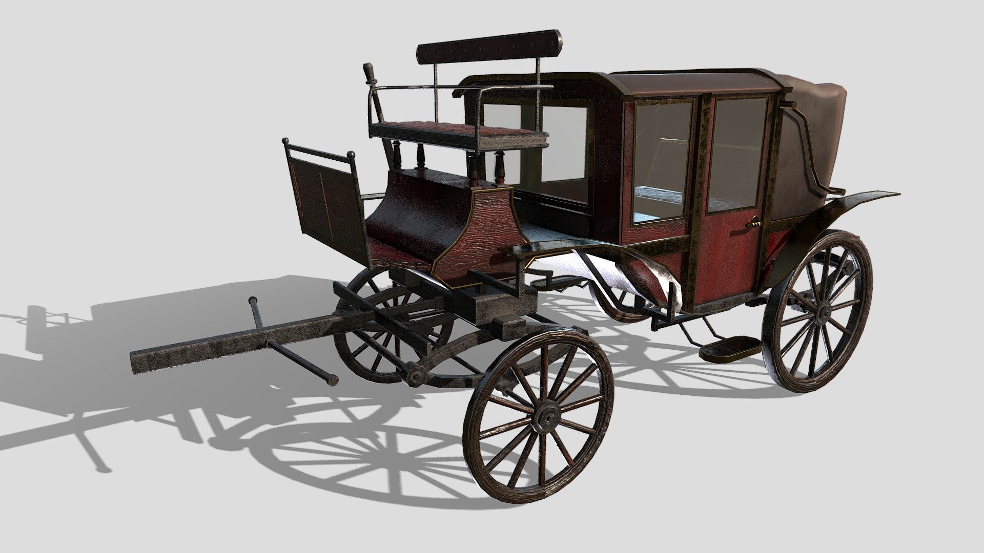 Detailed Description Info:


Model: carriage


Media Type: 3D Model


Geometry: Quads/Tris


Textures: Yes


Materials: Yes


Rigged: No


Animated: No


UV Mapped: Yes


Unwrapped UV’s: Yes Non-Overlapping



|||||||||||||||||||||||||||||||||||


Textures formats: PBR textures include metal, roughness, diffuse and normal maps in 8K resolution


Wheels and axels are split with pivots in the correct locations 3d model