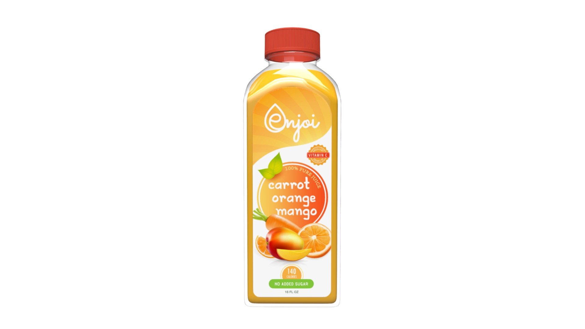 Orange Juice Bottle - Download Free 3D model by karmadefender 3d model